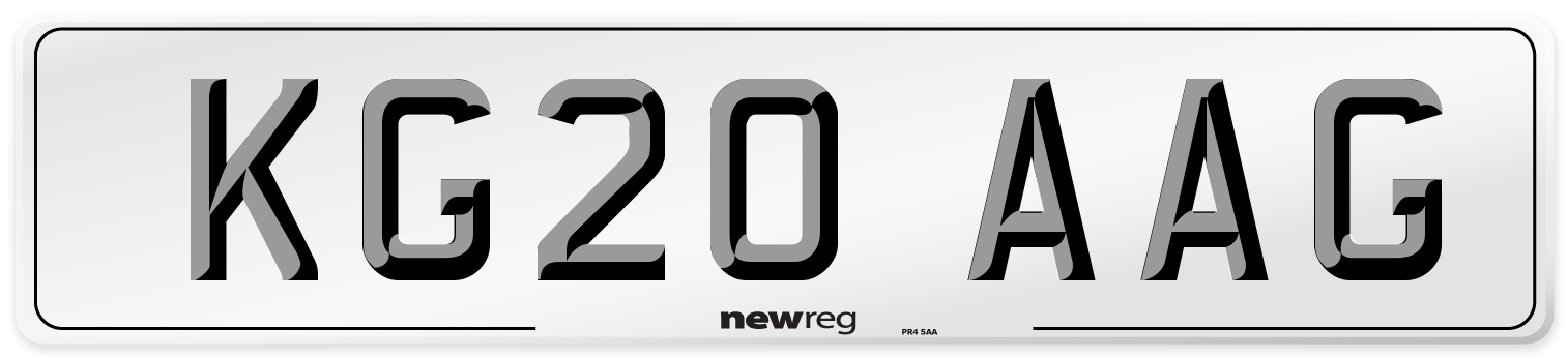 KG20 AAG Number Plate from New Reg